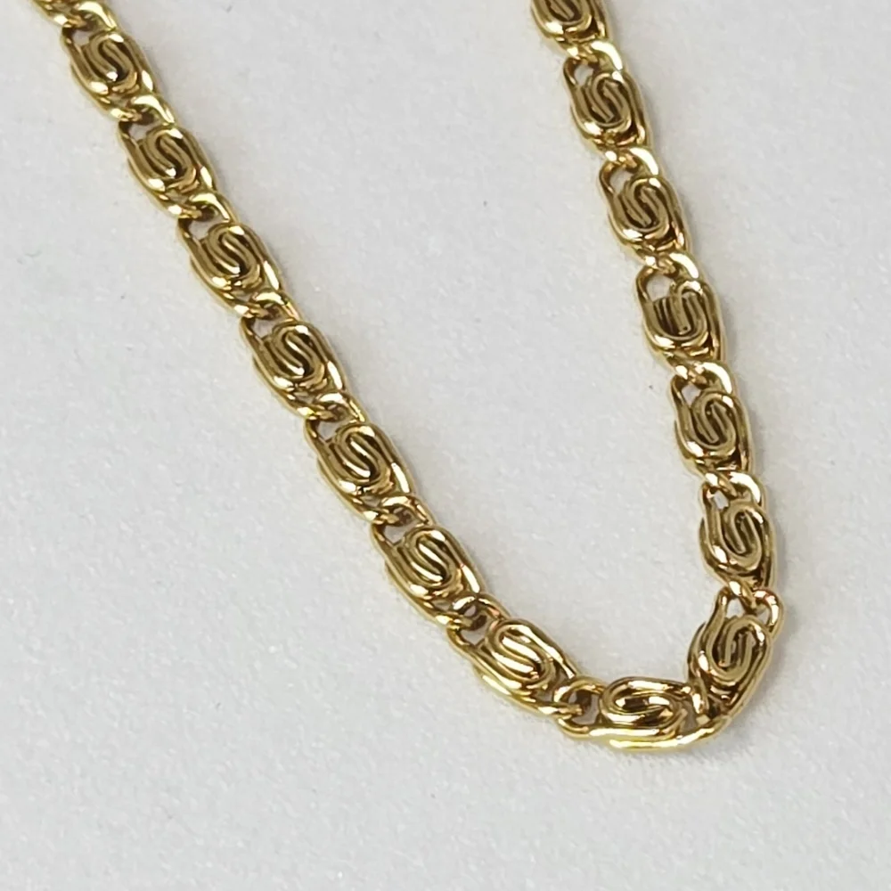 Gold Scroll Chain Bracelet Snail Link Adjustable Stainless Steel Modern Stack